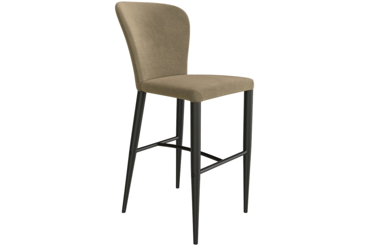 Béžová látková barová židle Miotto Pavia s kovovou podnoží 72 cm