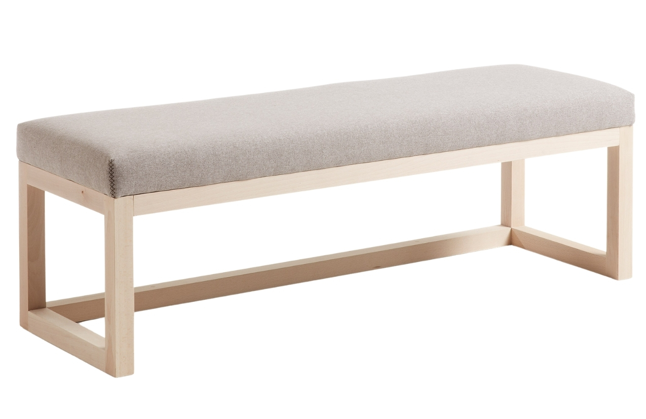 Béžová látková dřevěná lavice LaForma Yola 128 cm