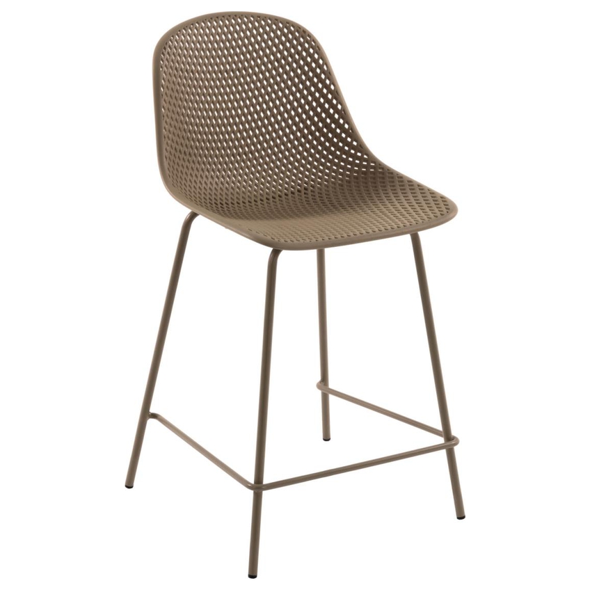 Béžová plastová barová židle LaForma Quinby 65 cm