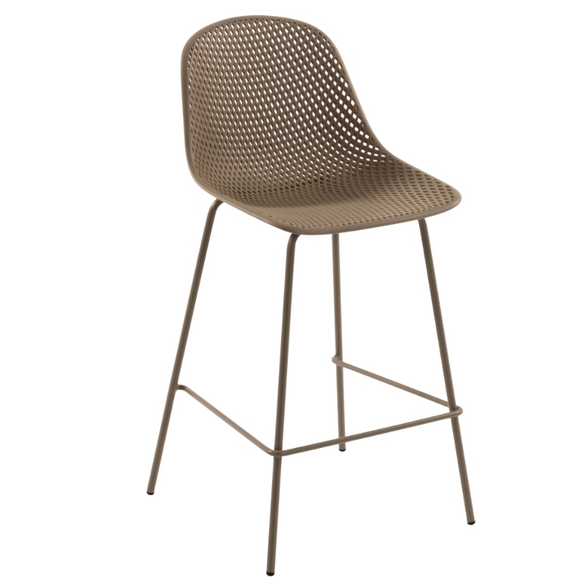 Béžová plastová barová židle LaForma Quinby 75 cm