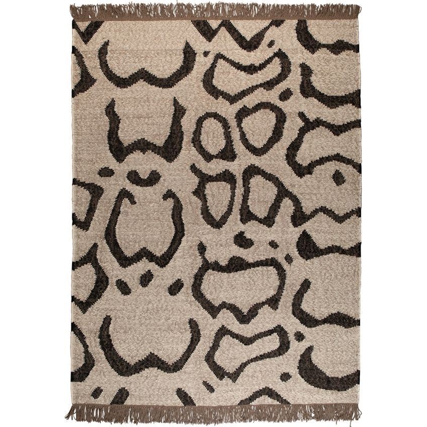 Béžový ručně tkaný vlněný koberec DUTCHBONE AYAAN 200 x 300 cm s africkým motivem