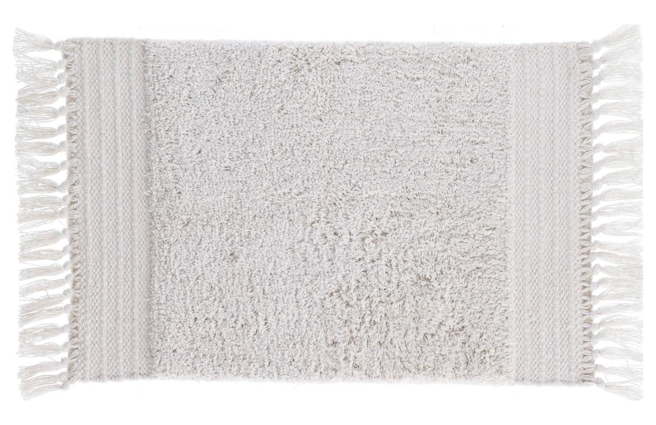 Bílá bavlněná koupelnová předložka LaForma Nilce 40 x 60 cm