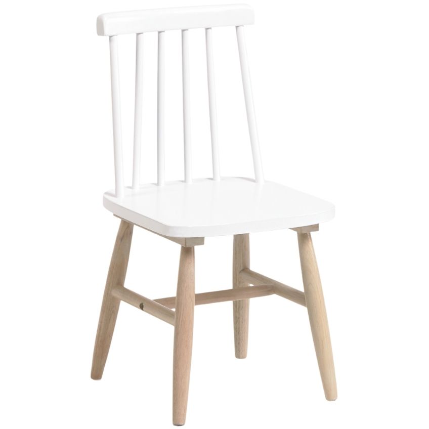 Bílá dřevěná dětská jídelní židle LaForma Kristie