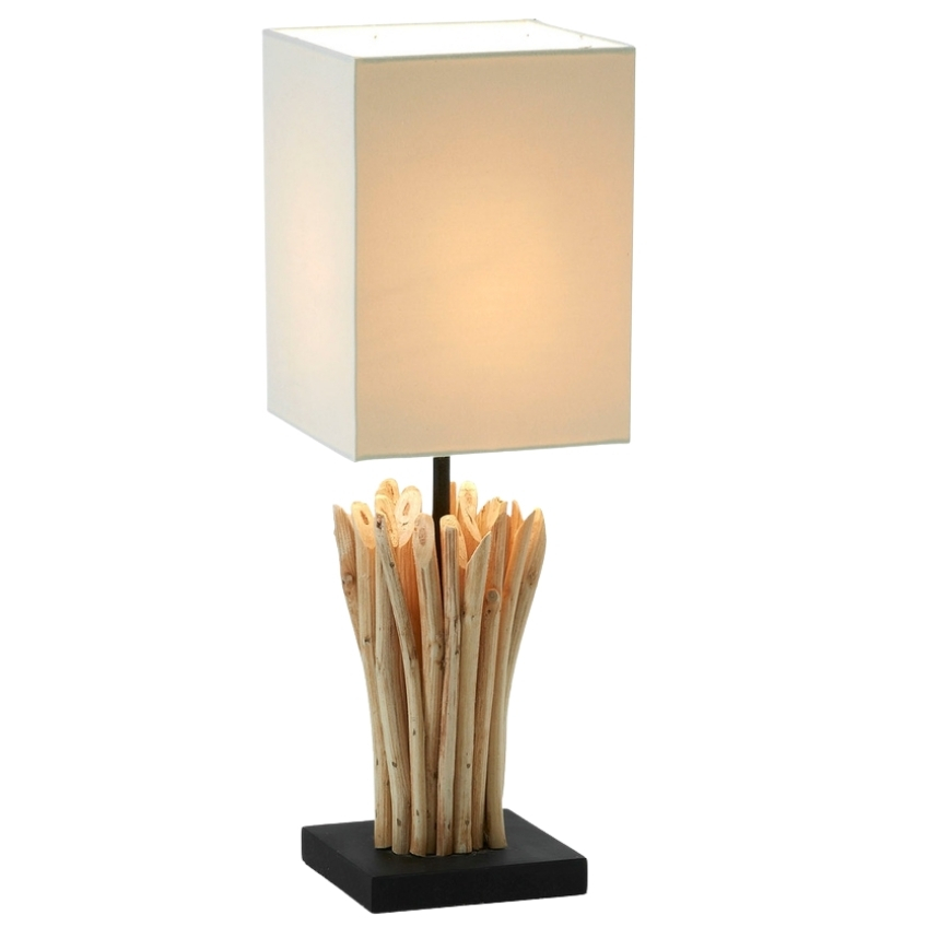 Bílá dřevěná stolní lampa LaForma Poob