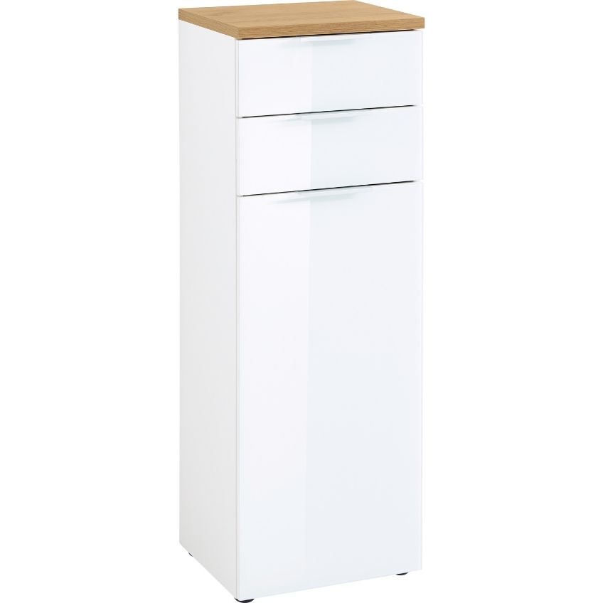Bílá koupelnová skříňka Germania Pescara 2753-513 112 x 39 cm s dubovou deskou