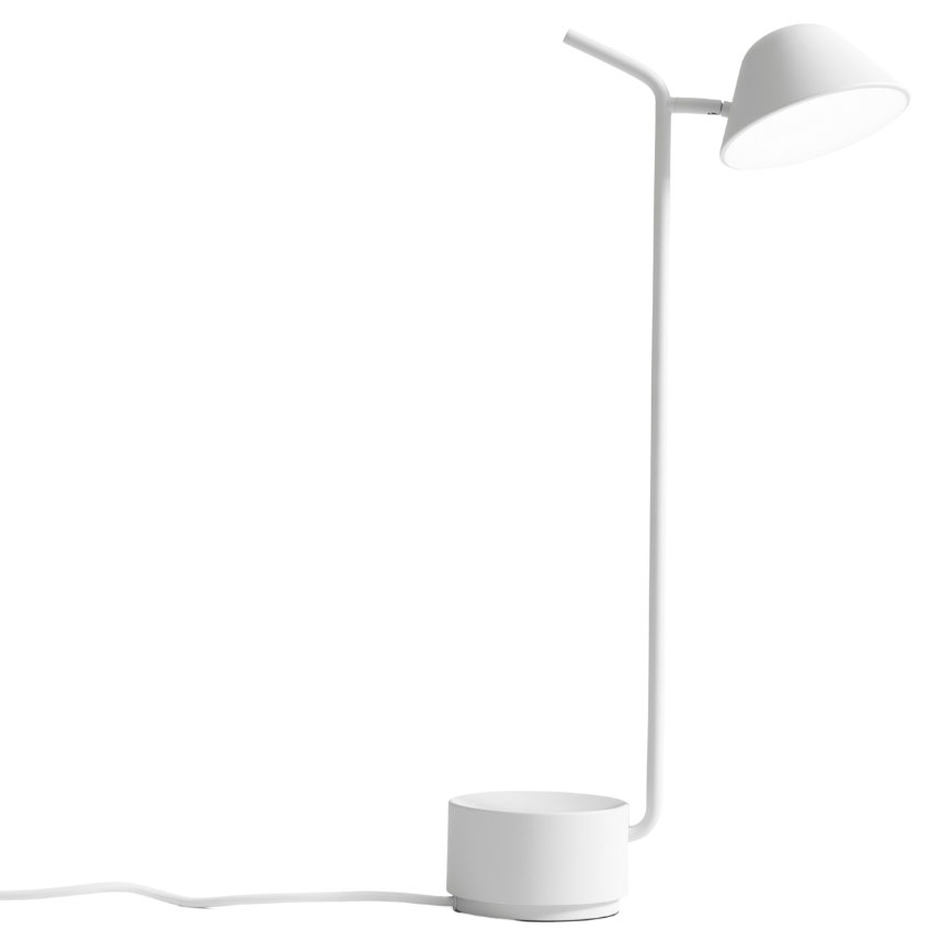 Bílá kovová stolní lampa MENU PEEK 52 cm