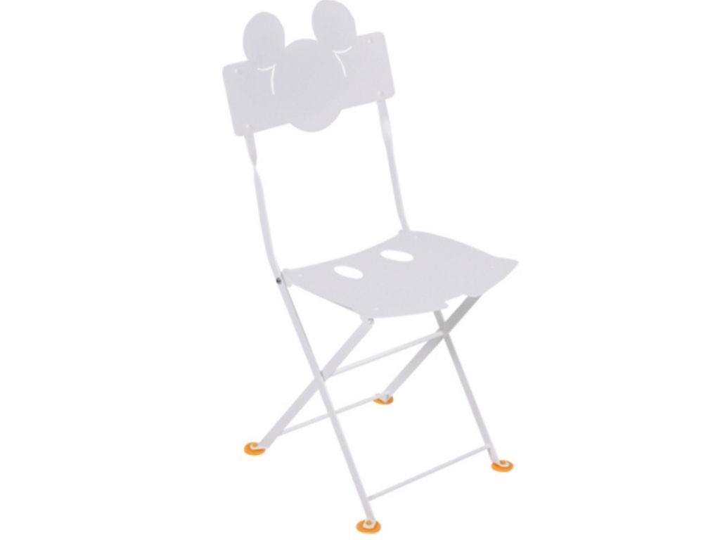 Bílá kovová zahradní dětská skládací židle Fermob Bistro Mickey Mouse ©