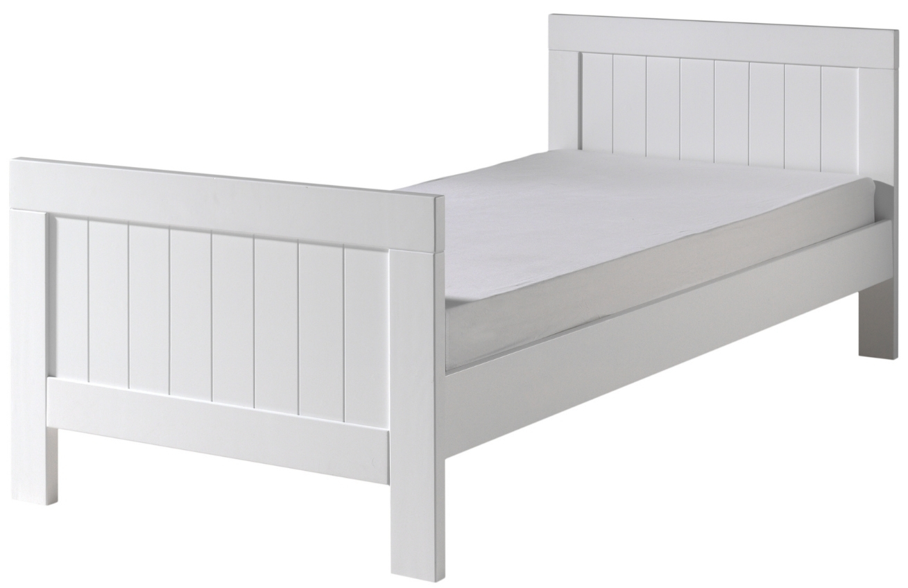 Bílá lakovaná postel Vipack Lewis 90 x 200 cm