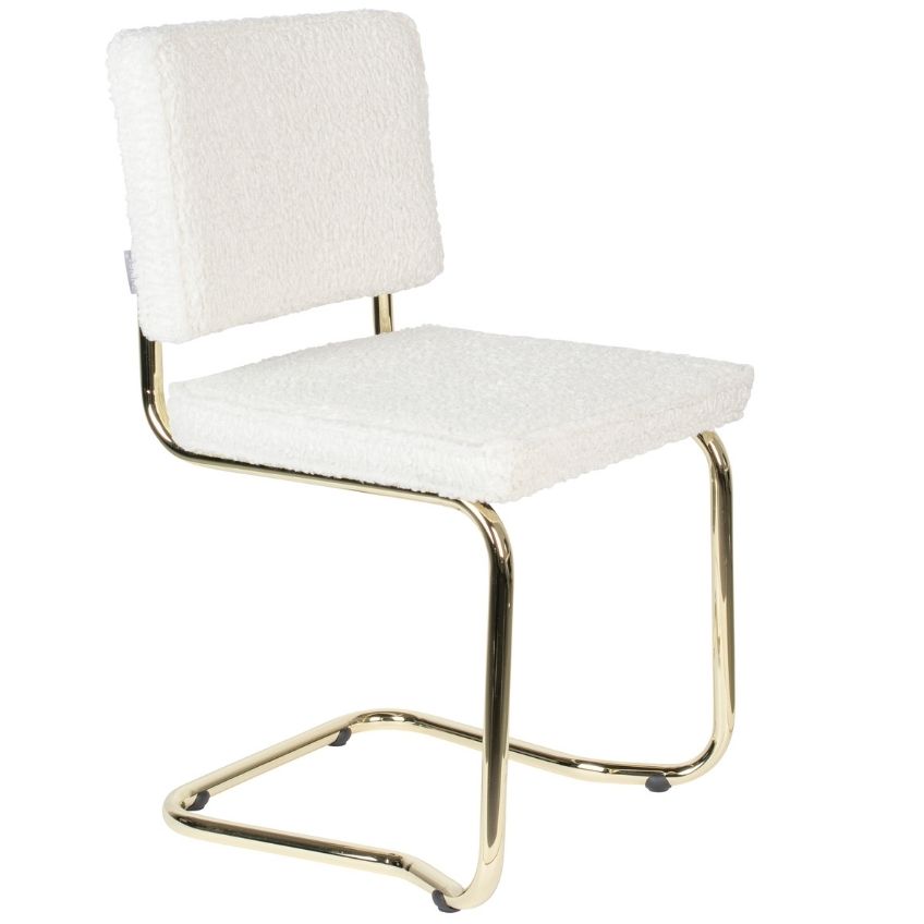 Bílá látková jídelní židle ZUIVER TEDDY KINK