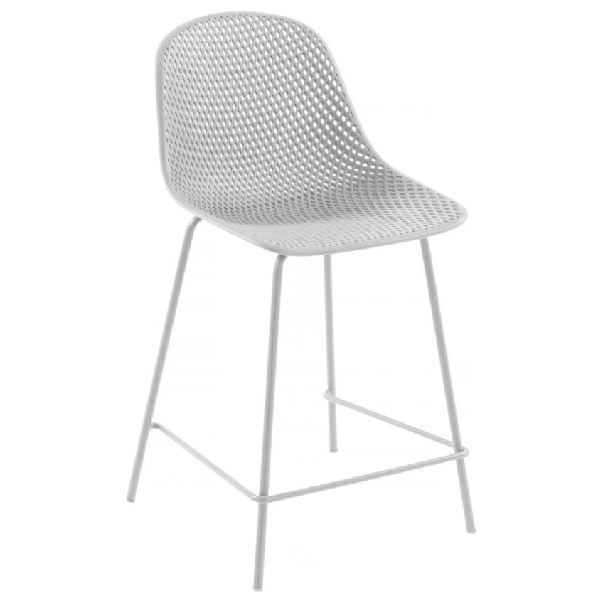Bílá plastová barová židle LaForma Quinby 65 cm
