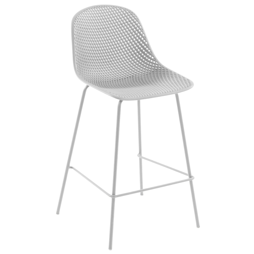 Bílá plastová barová židle LaForma Quinby 75 cm