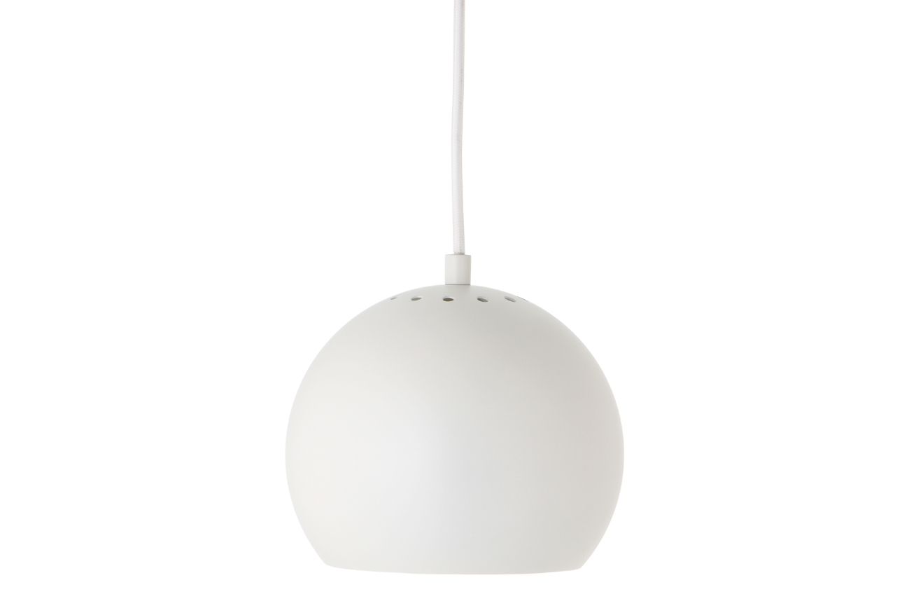 Bílé matné kovové závěsné světlo Frandsen Ball 18 cm