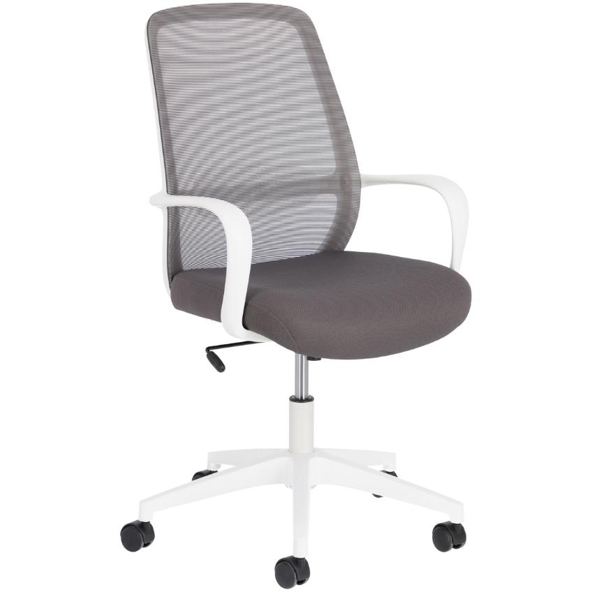 Bílo šedá látková kancelářská židle LaForma Melva