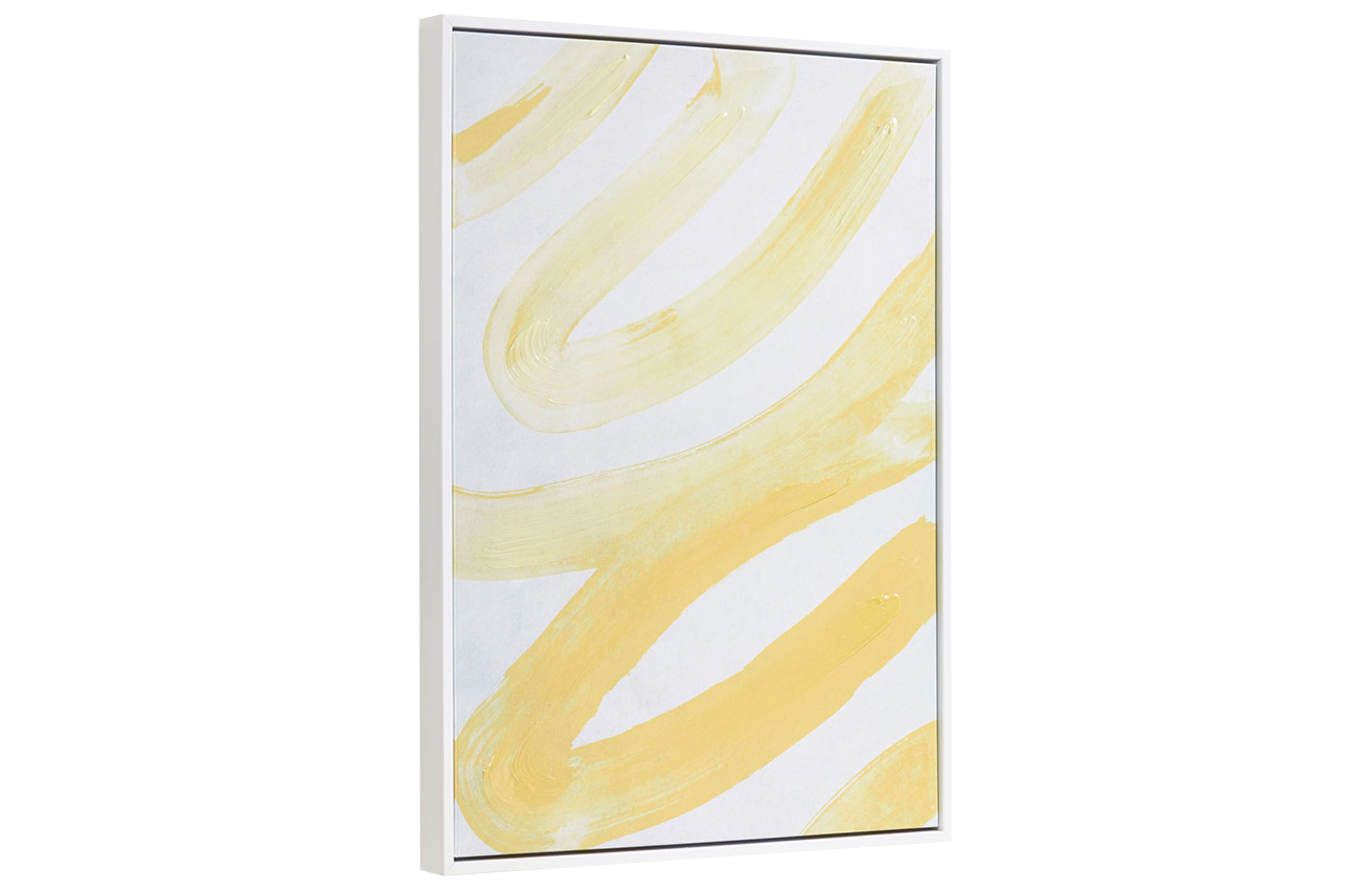 Bílo žlutý abstraktní obraz LaForma Lien 50 x 70 cm