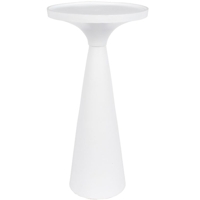 Bílý kulatý kovový odkládací stolek ZUIVER FLOSS 28 cm