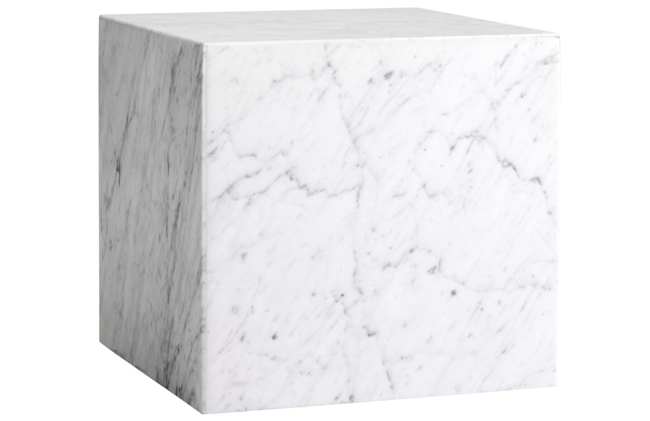 Bílý mramorový noční/odkládací stolek MENU PLINTH 40 x 40 cm