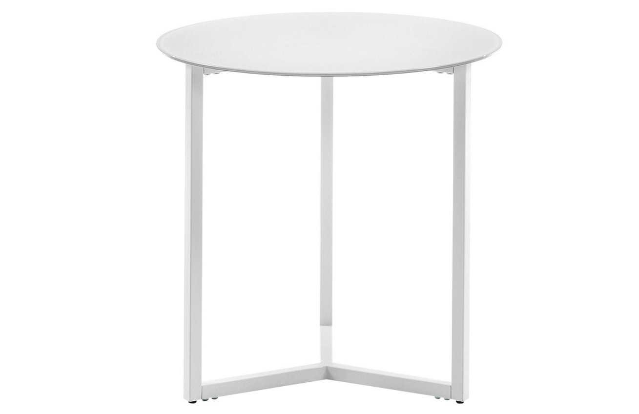 Bílý skleněný kulatý konferenční stolek LaForma Marae 50 cm