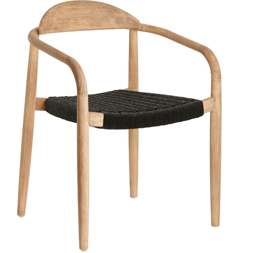 Černá dřevěná jídelní židle LaForma Glynis s područkami