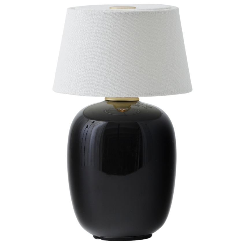 Černá keramická přenosná mini stolní lampa MENU TORSO 20 cm