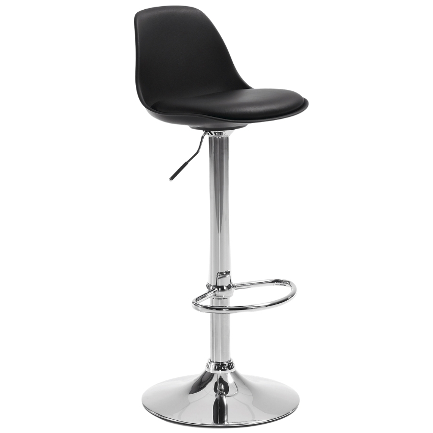 Černá koženková barová židle LaForma Orlando 60-82 cm