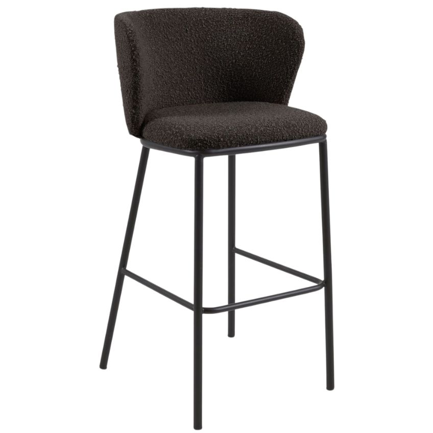 Černá látková barová židle LaForma Ciselia 75 cm