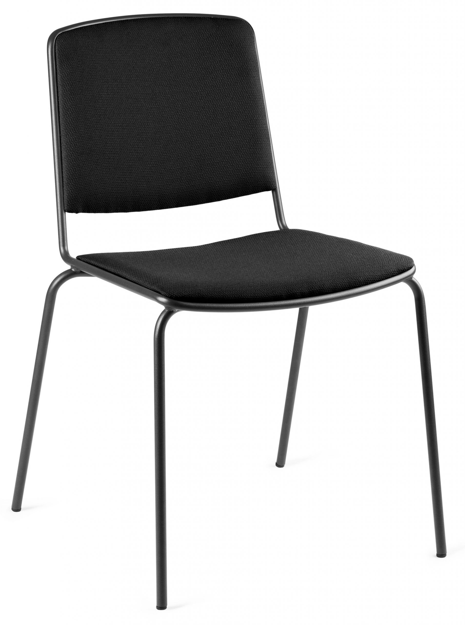 Černá látková jídelní židle MARA VEA s černou podnoží