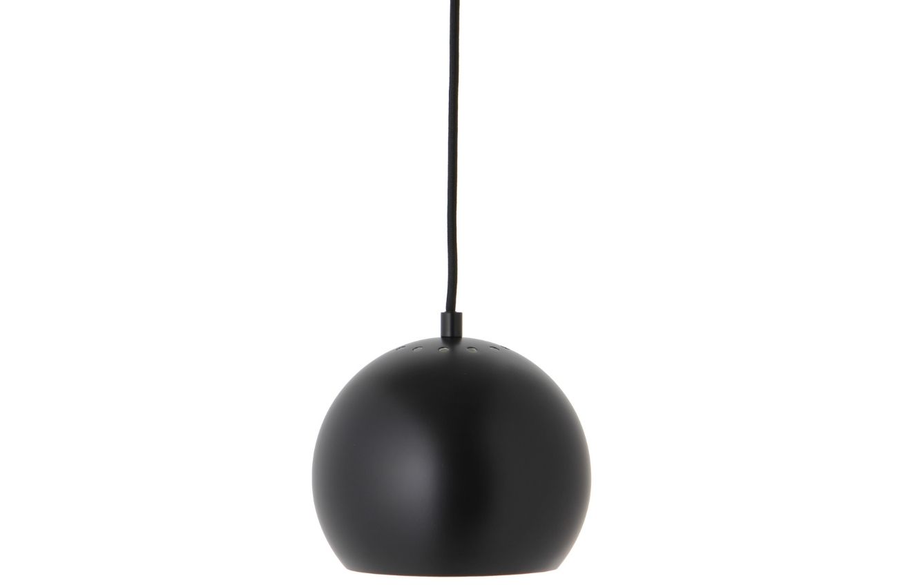 Černé matné kovové závěsné světlo Frandsen Ball 18 cm