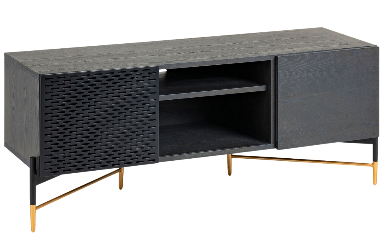 Černý dřevěný TV stolek LaForma Norfort 140 x 56 cm
