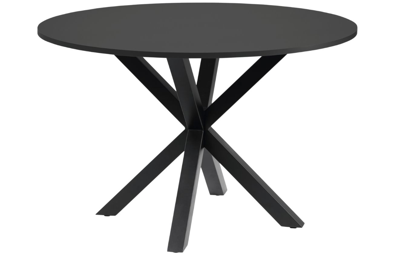 Černý dřevěný jídelní stůl LaForma Arya Ø 120 cm s černou podnoží