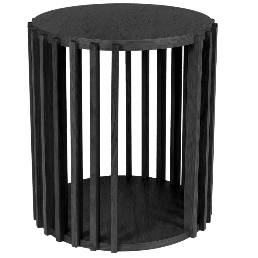 Černý dubový odkládací stolek Woodman Drum 53 cm