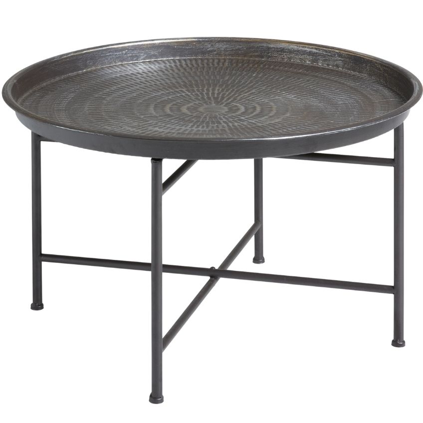 Černý kovový kulatý konferenční stolek LaForma Adaline 65 cm