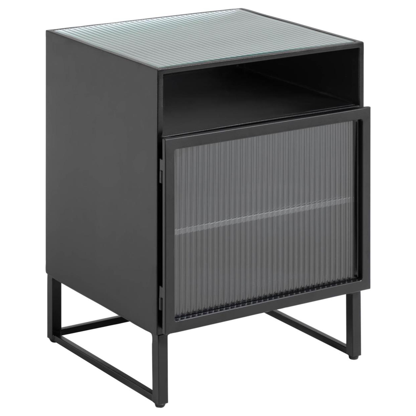 Černý kovový noční stolek LaForma Trixie 45 x 41 cm