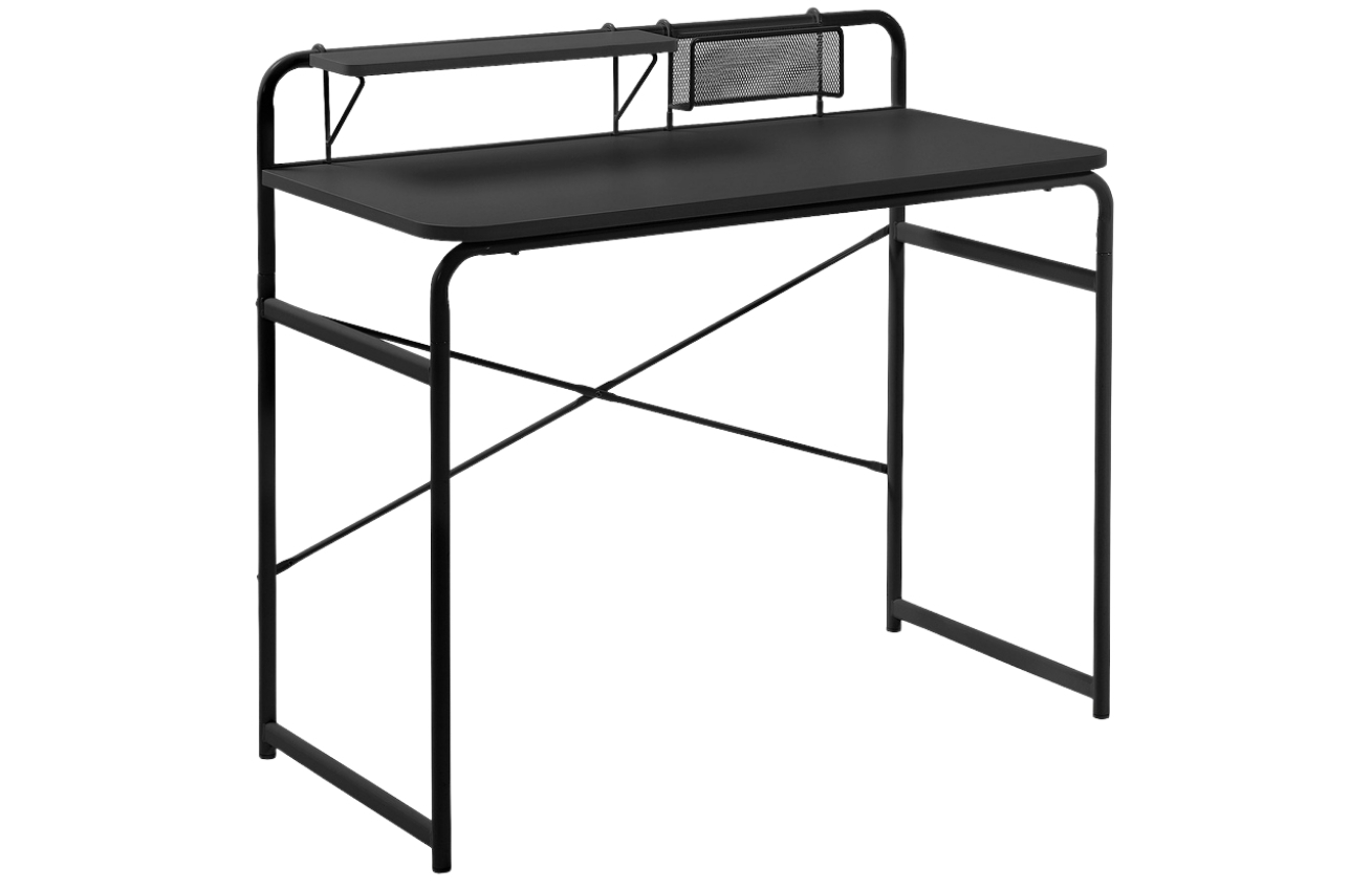 Černý kovový pracovní stůl LaForma Foreman 98x48 cm