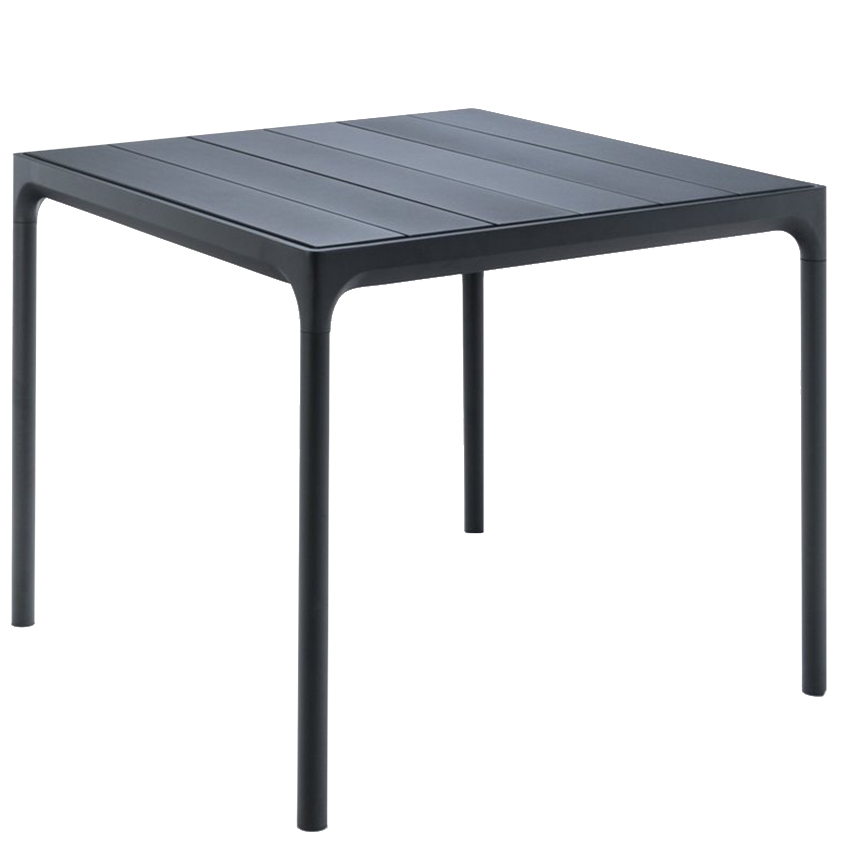 Černý kovový zahradní jídelní stůl HOUE Four 90 x 90 cm