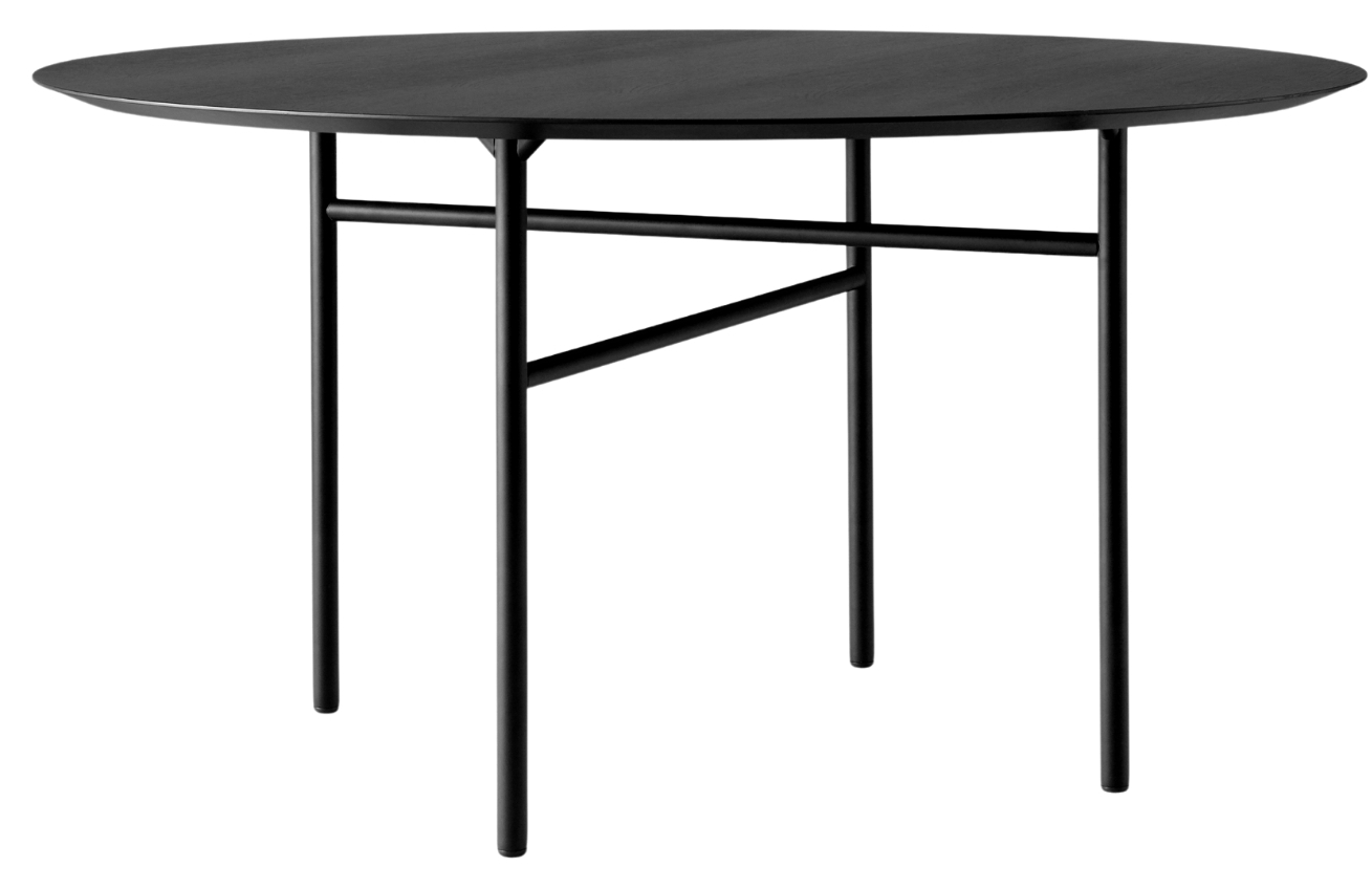 Černý kulatý dubový jídelní stůl MENU SNAREGADE 138 cm
