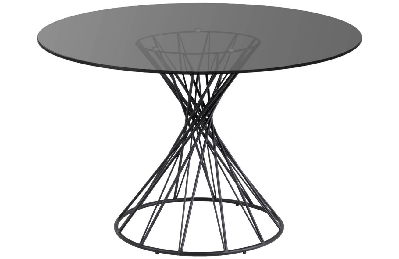 Černý kulatý skleněný jídelní stůl LaForma Niut 120 cm