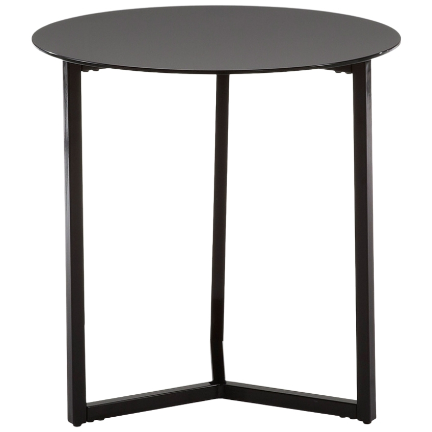 Černý kulatý skleněný konferenční stolek Laforma Marae Ø 50 cm