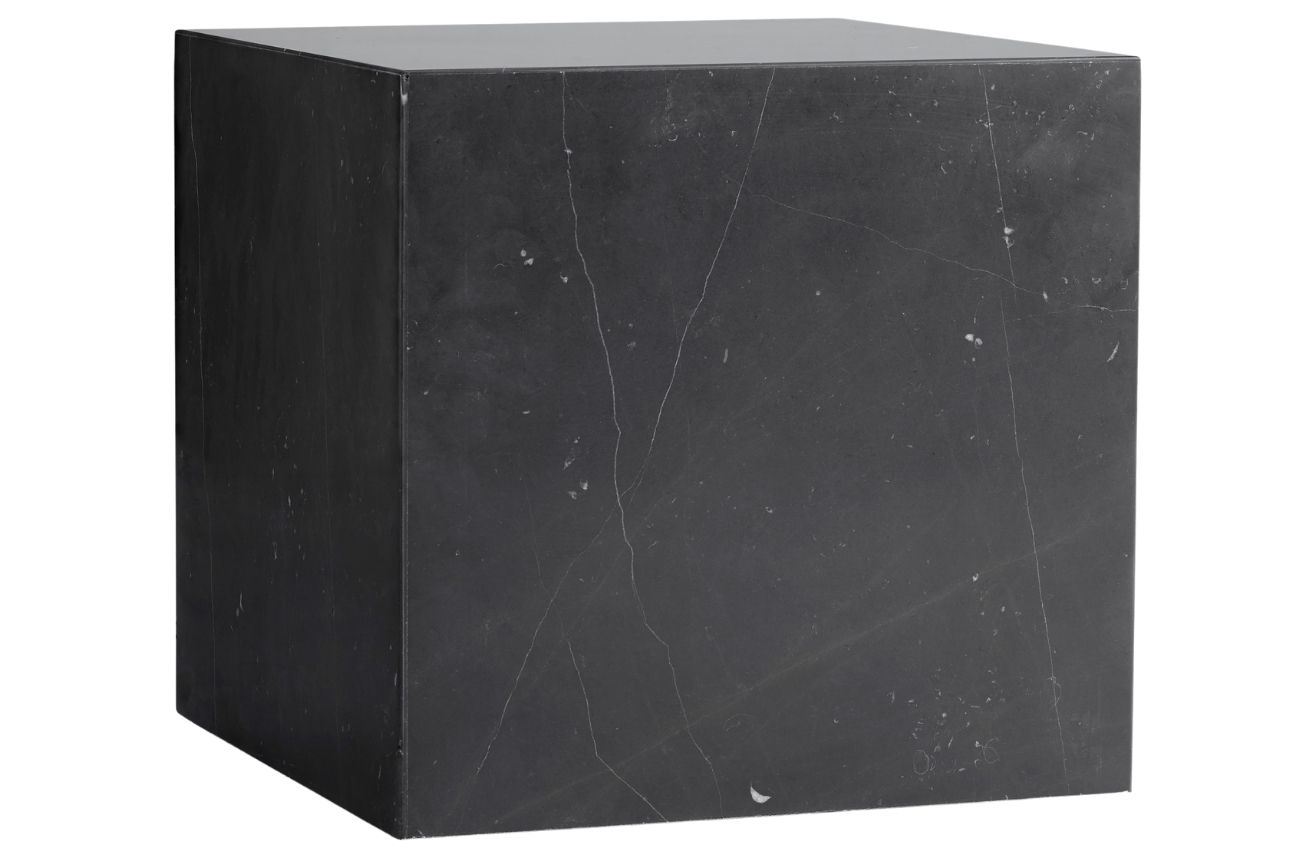 Černý mramorový noční/odkládací stolek MENU PLINTH 40 x 40 cm
