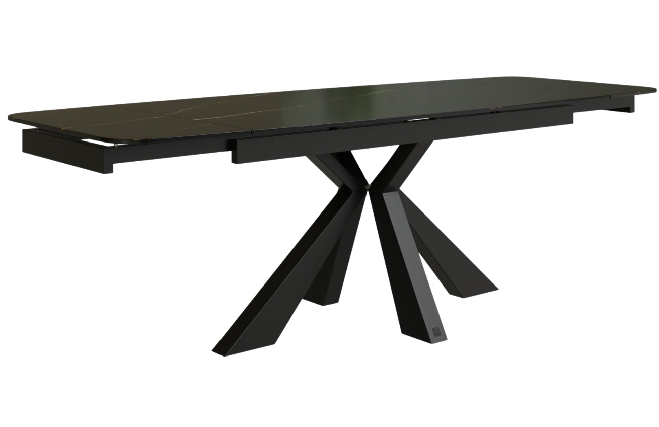 Černý rozkládací keramický jídelní stůl Miotto Moena 160/200/240 x 76 cm