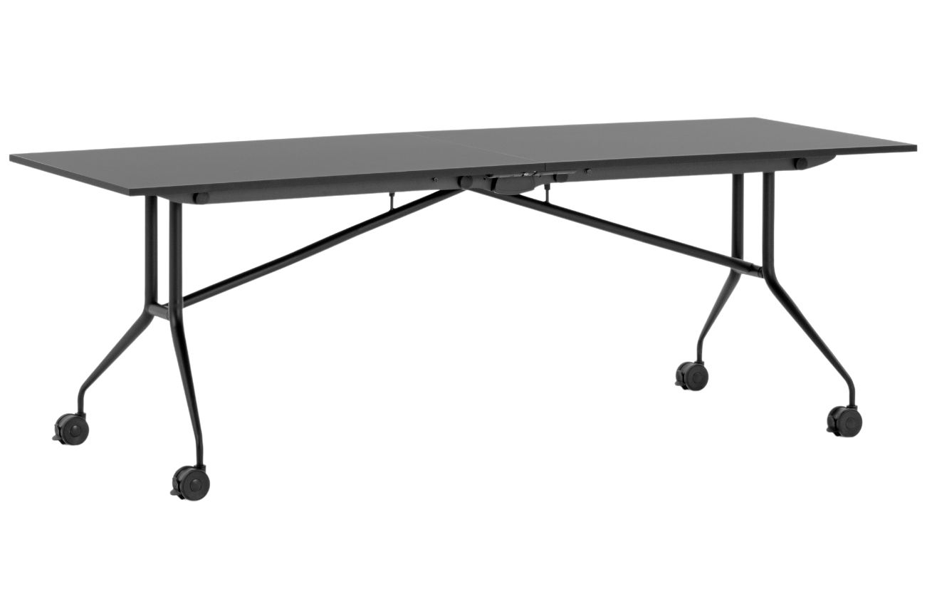 Černý sklápěcí jednací stůl MARA ARGO LIBRO 200 x 80 cm