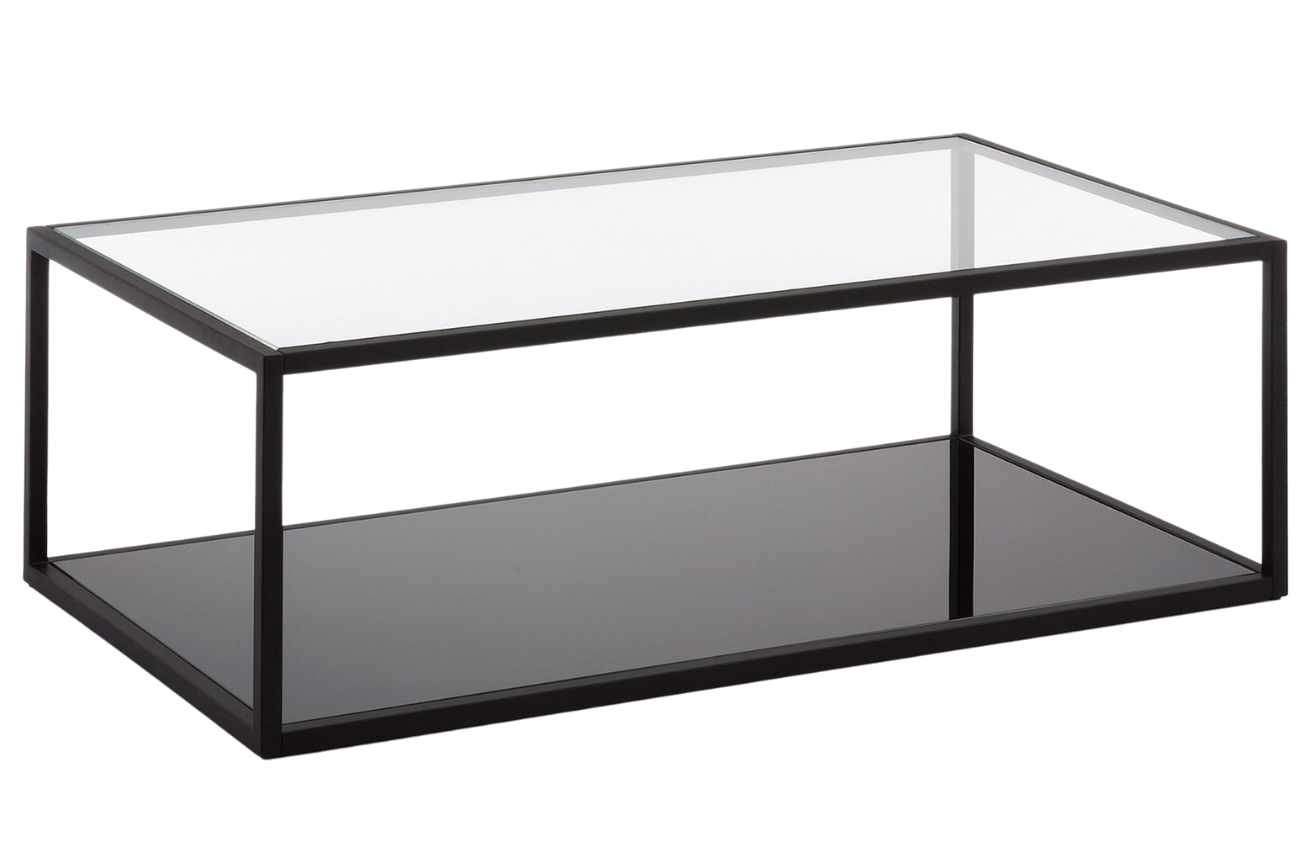 Černý skleněný konferenční stolek LaForma Greenhill 110 x 60 cm