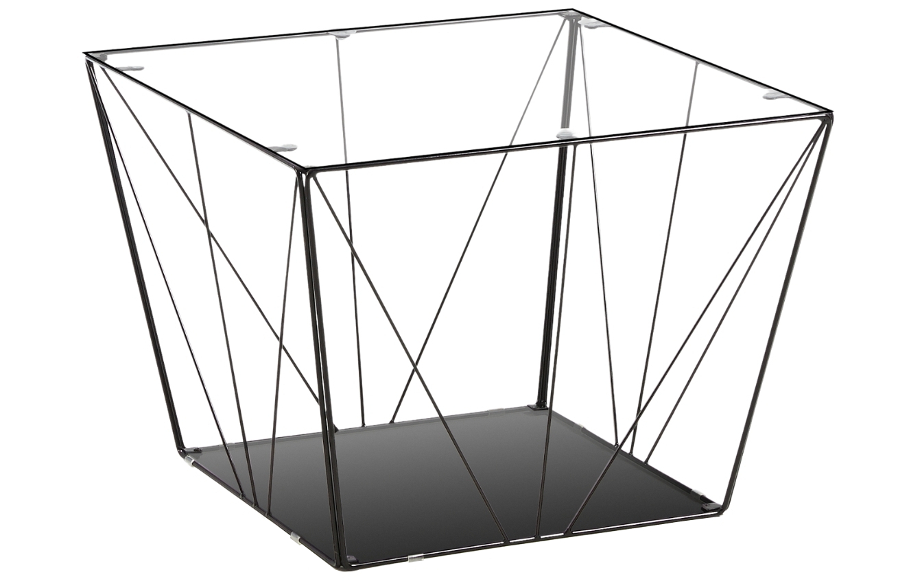 Černý skleněný konferenční stolek LaForma Tilo 60 x 60 cm