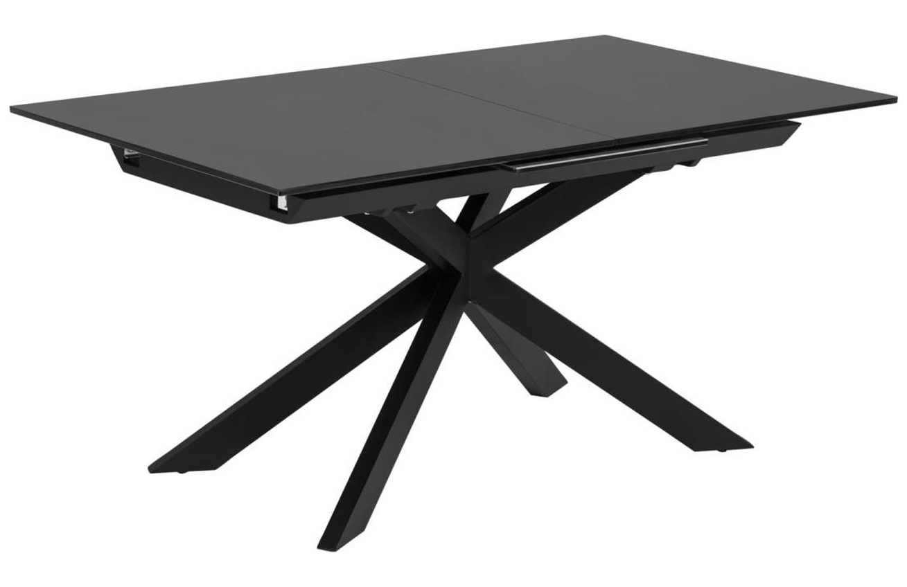 Černý skleněný rozkládací jídelní stůl LaForma Atminda 160/210 x 90 cm