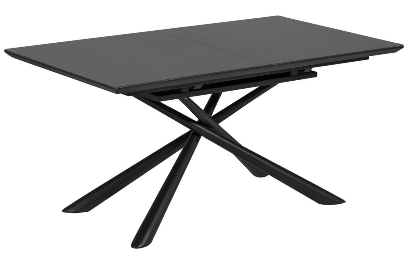 Černý skleněný rozkládací jídelní stůl LaForma Theone 160-210 x 90 cm