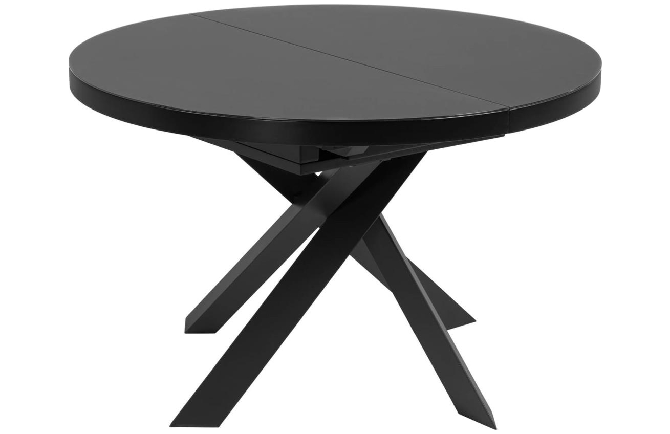 Černý skleněný rozkládací jídelní stůl LaForma Vashti 120 - 160 cm