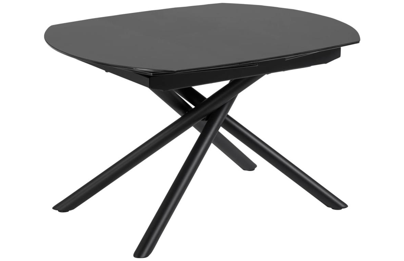 Černý skleněný rozkládací jídelní stůl LaForma Yodalia 130/190 x 100 cm