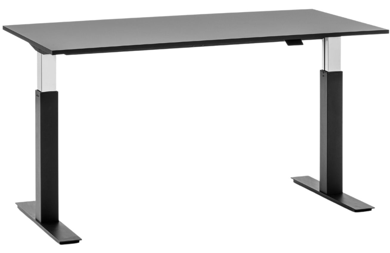 Černý výškově nastavitelný kancelářský stůl MARA FOLLOW 120 x 70 cm