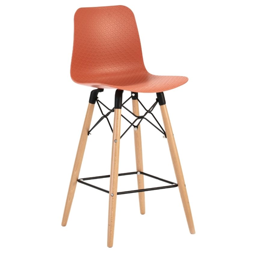 Červená plastová barová židle Marckeric Golf-3 71 cm