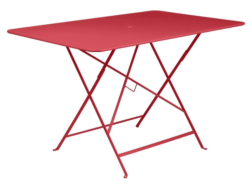 Červený kovový skládací stůl Fermob Bistro 117 x 77 cm