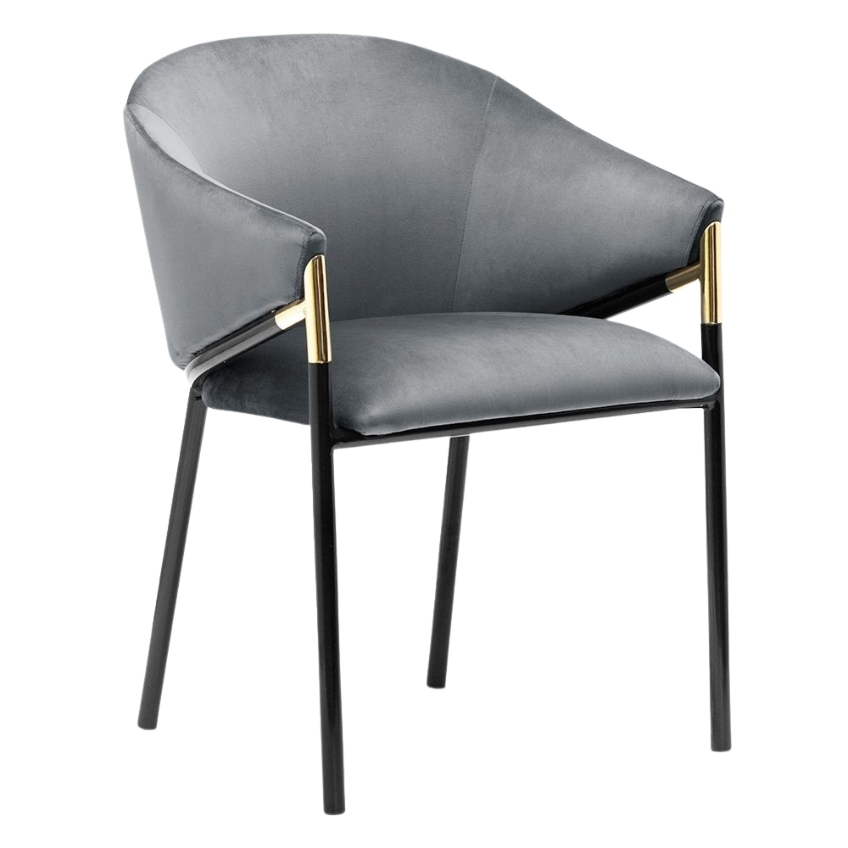 Concept design Šedá sametová jídelní židle Francis